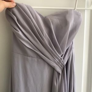 Sweetheart strapless light lilac maxi dress